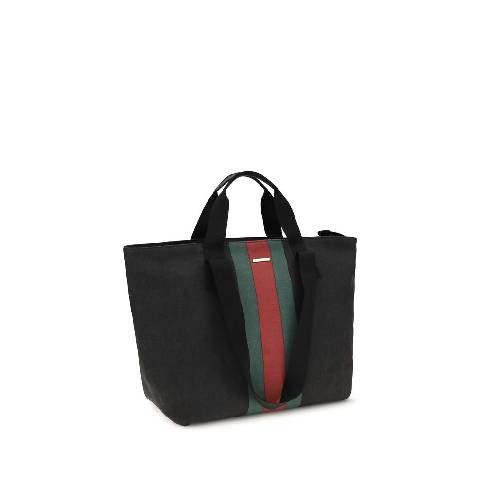 Gucci schwarze Umhängetasche aus Baumwolle