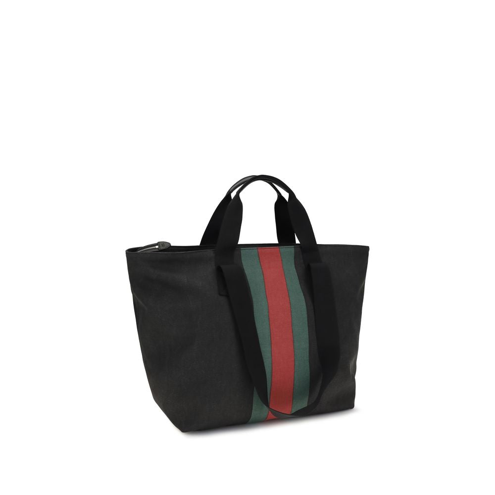 Gucci schwarze Umhängetasche aus Baumwolle