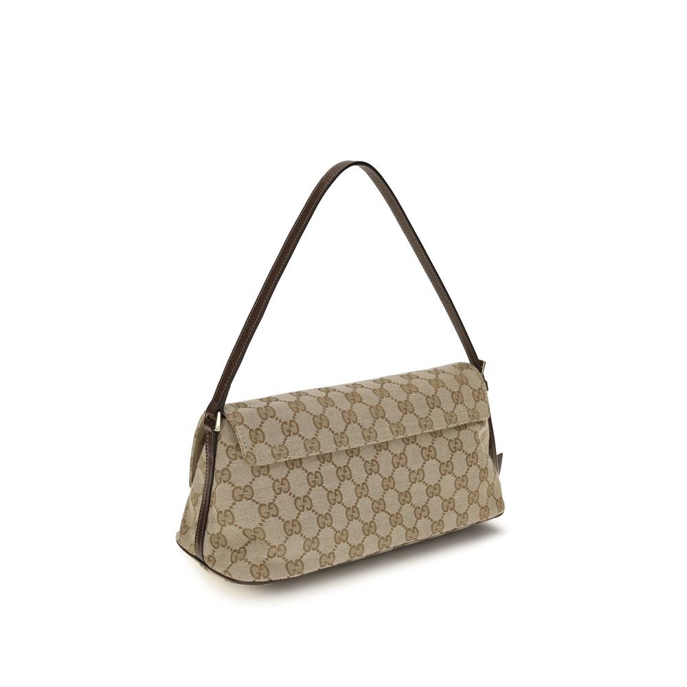 Sac à main en polyester marron de Gucci, avec détails élégants et poignées, pour un style sophistiqué et pratique.