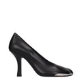 Escarpins noirs en cuir de haute qualité de Burberry, à talons hauts élégants et sophistiqués, pour femme.
