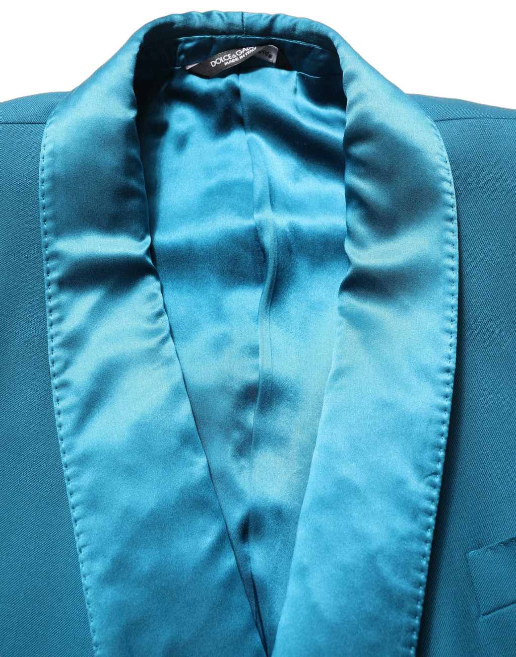 Manteau formel en laine bleu vert Dolce & Gabbana à double boutonnage, blazer élégant pour homme.