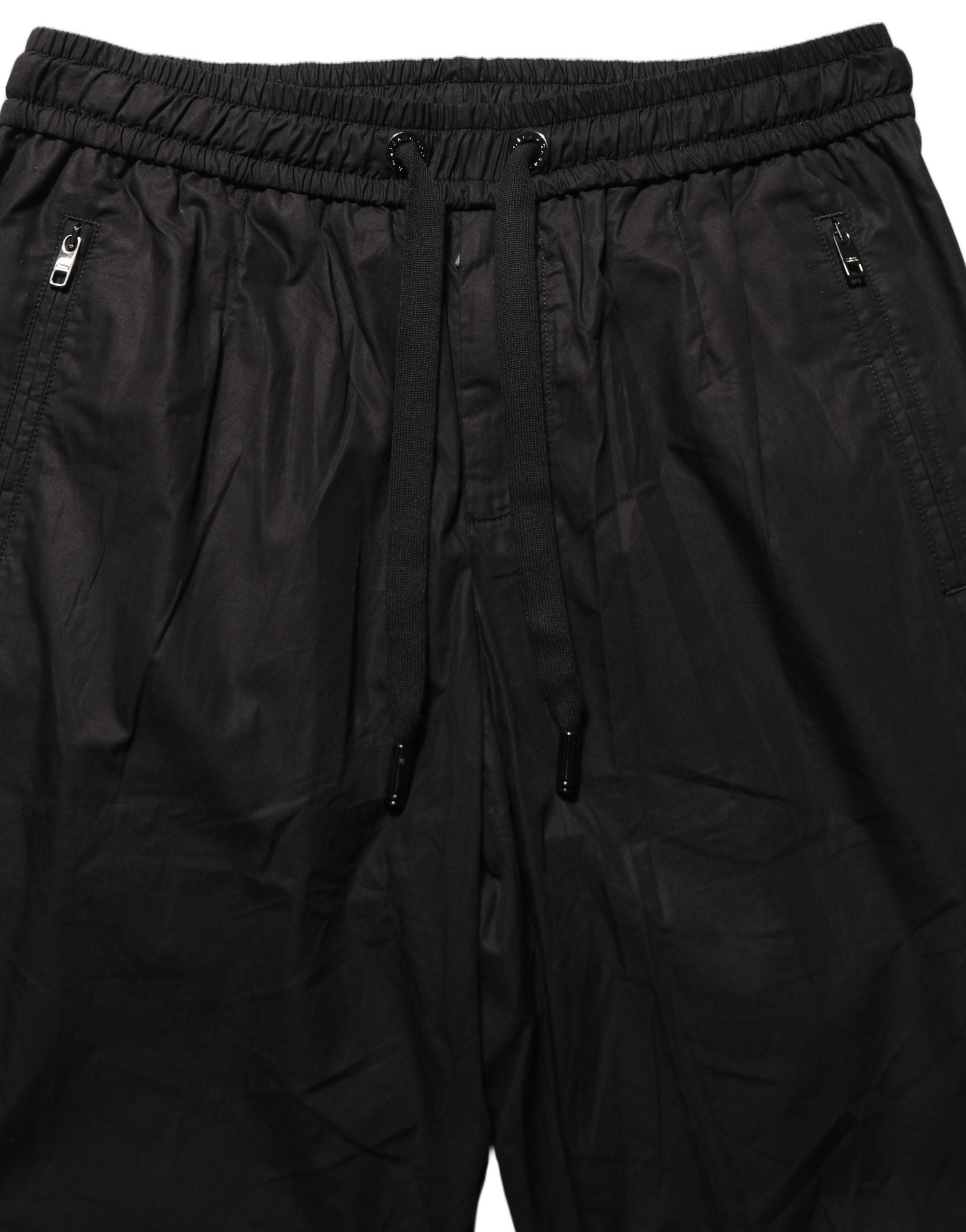 Pantalon de jogging Dolce & Gabbana en coton noir, taille mi-haute, style décontracté, visible sur l’image.
