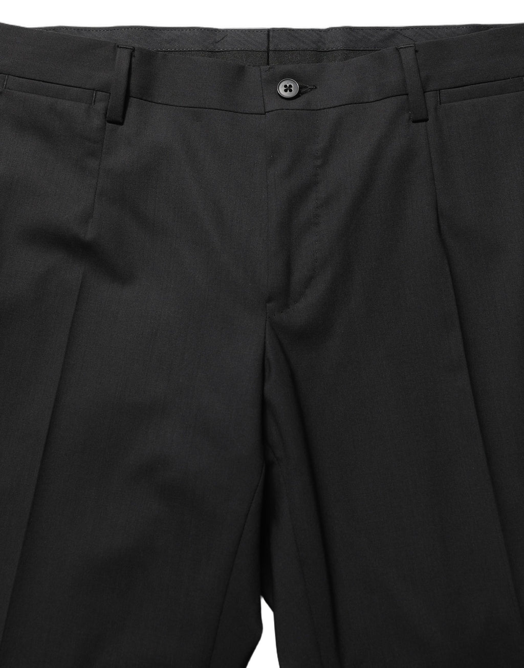 Pantalon homme skinny en laine noire Dolce & Gabbana, coupe ajustée et élégante, idéal pour un style sophistiqué.