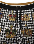 Pantalon de survêtement multicolore à motif pied-de-poule Dolce & Gabbana pour homme, avec ceinture à cordon.