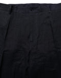 Pantalon droit en lin noir de Dolce & Gabbana, pantalon élégant pour femme, détails visibles sur l'image.