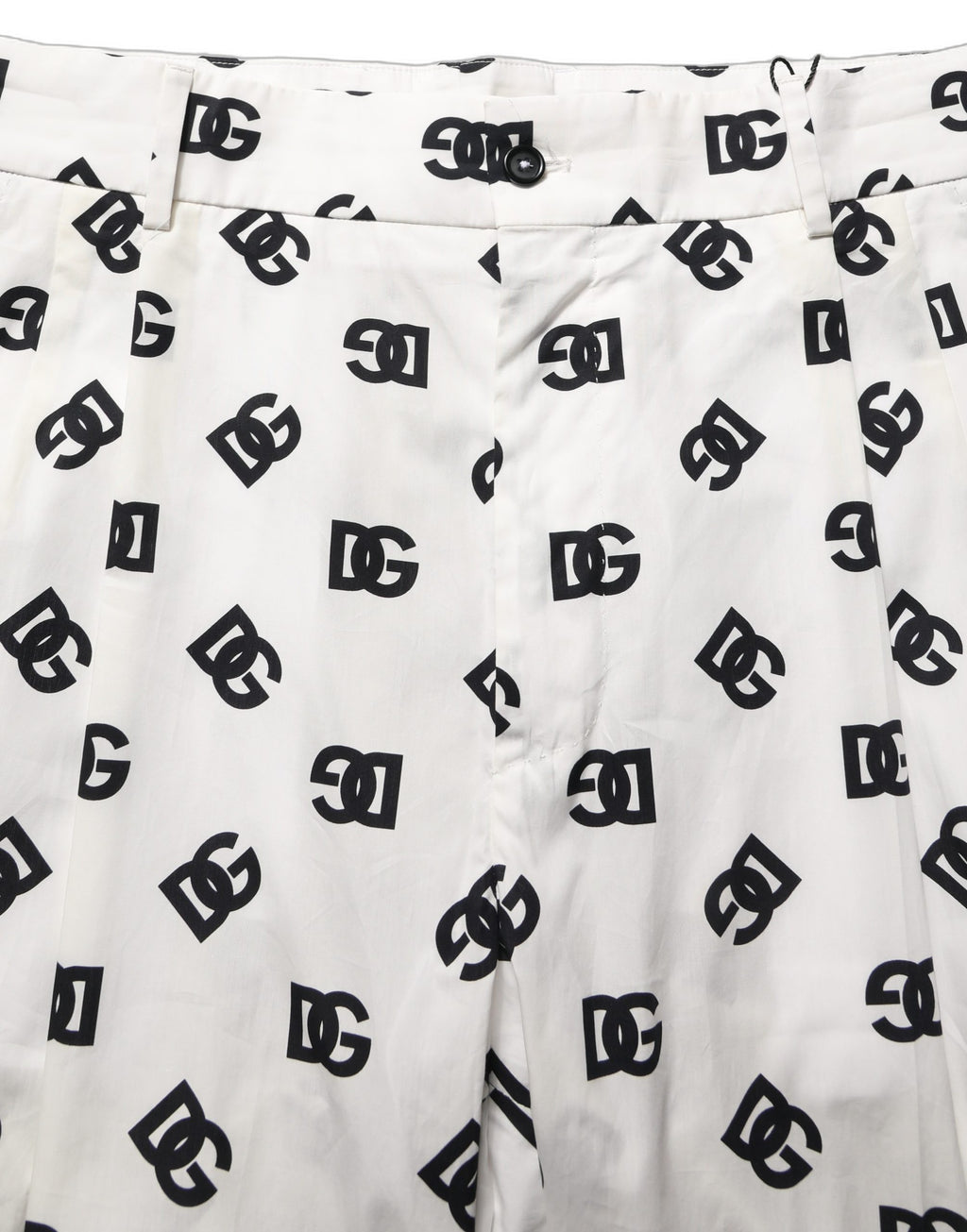Pantalon homme Dolce & Gabbana blanc à logo, coupe skinny, pantalon élégant en tissu léger.