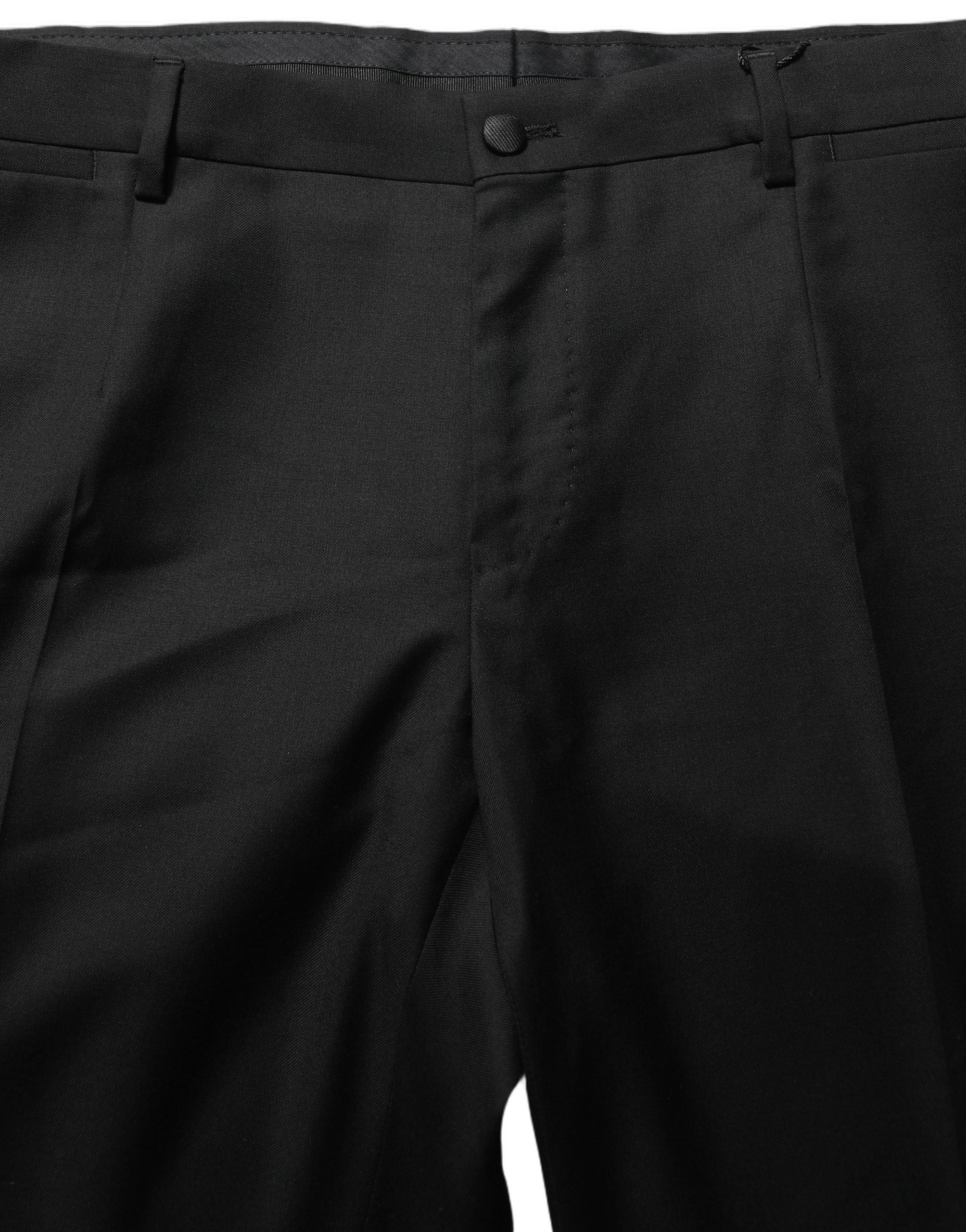 Pantalon skinny en laine noire de Dolce & Gabbana, pantalon de costume élégant pour femmes.
