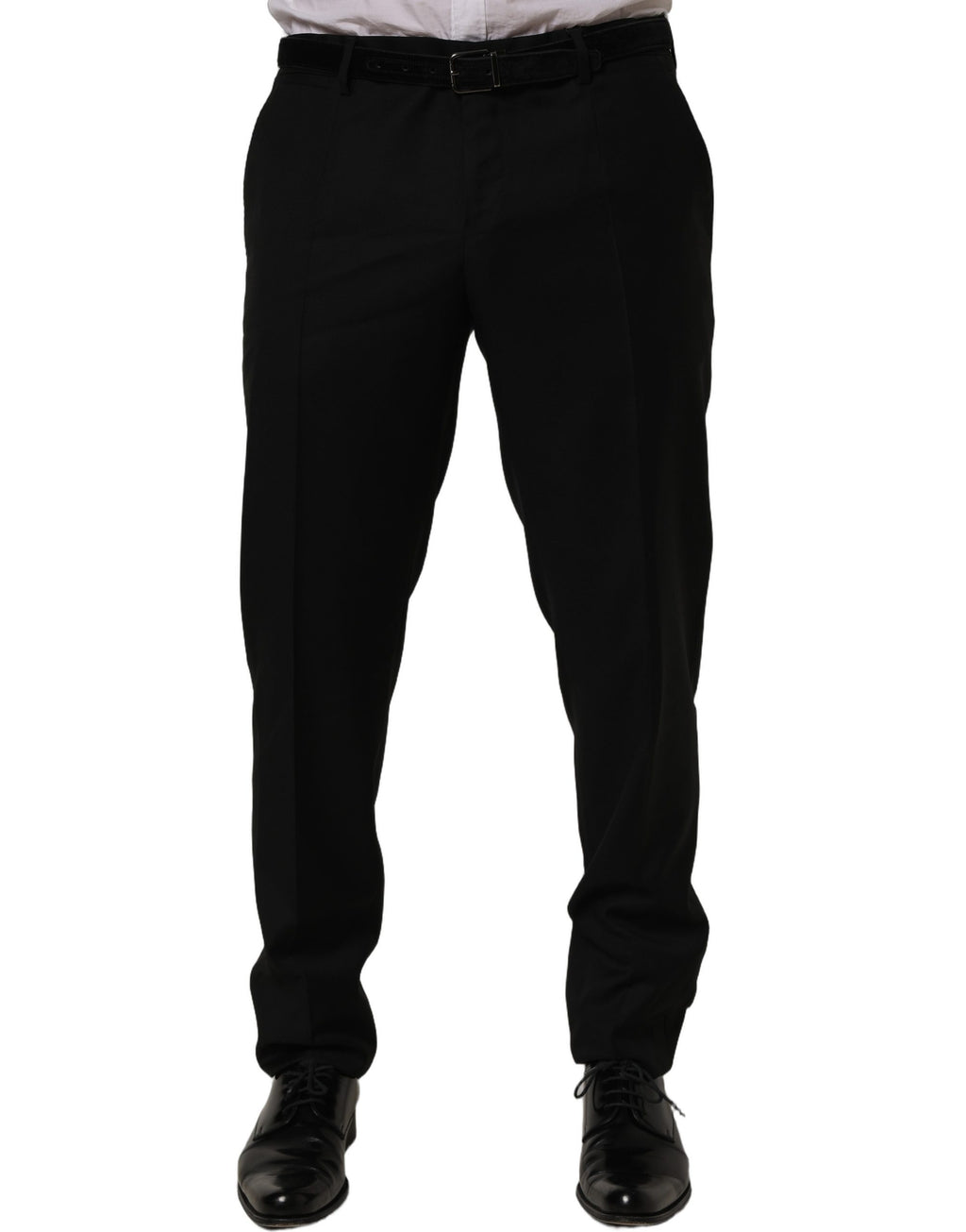 Pantalon noir en laine skinny Dolce & Gabbana, coupe ajustée et élégante, idéal pour un style sophistiqué et moderne.
