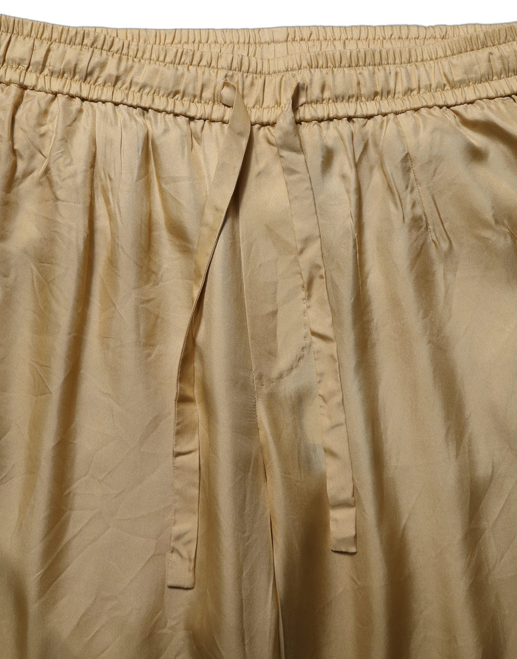Pantalon chino droit en soie jaune de Dolce & Gabbana, taille mi-haute, vêtement élégant pour homme ou femme.