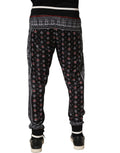 Pantalon jogger pour homme Dolce & Gabbana, noir avec motif bandana, design tendance et confortable, style décontracté.