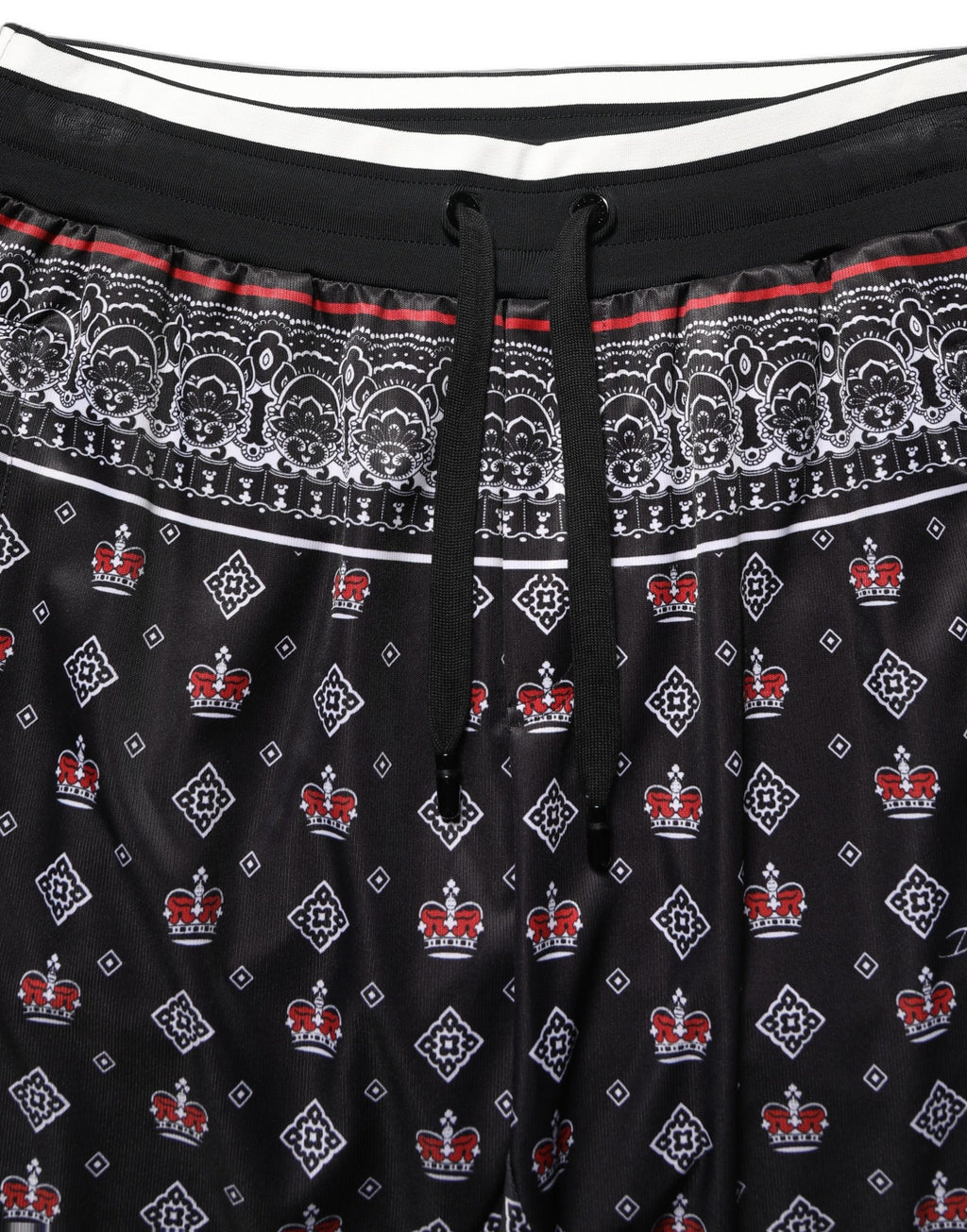Pantalon jogger noir Dolce & Gabbana avec bandeau en bandana, style décontracté pour homme.
