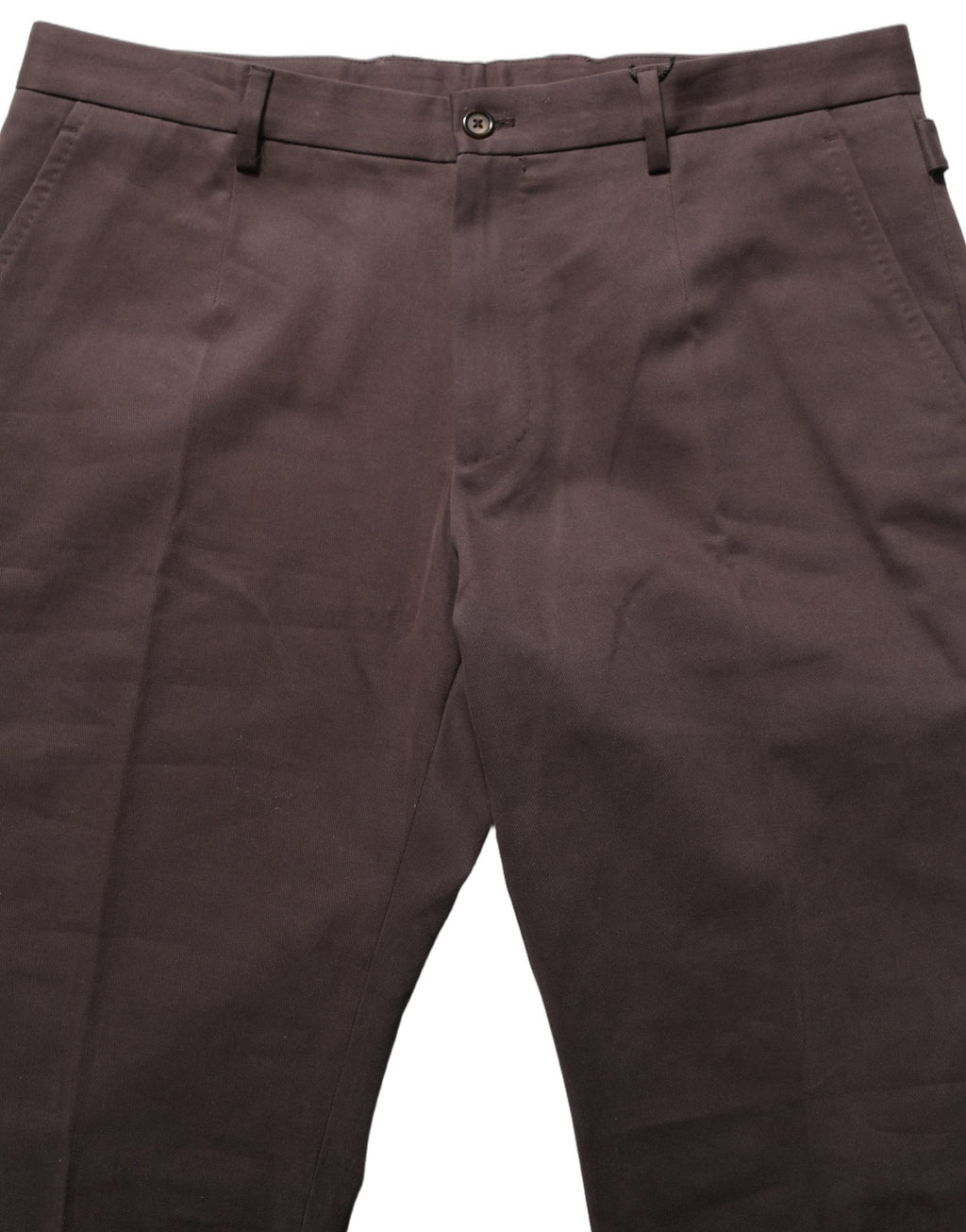 Pantalon femme Dolce & Gabbana en coton marron, coupe skinny, pantalon de costume élégant et ajusté.