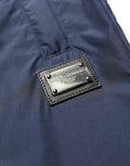 Pantalon jogging en polyester bleu foncé Dolce & Gabbana, style décontracté avec ceinture élastique et poches latérales.