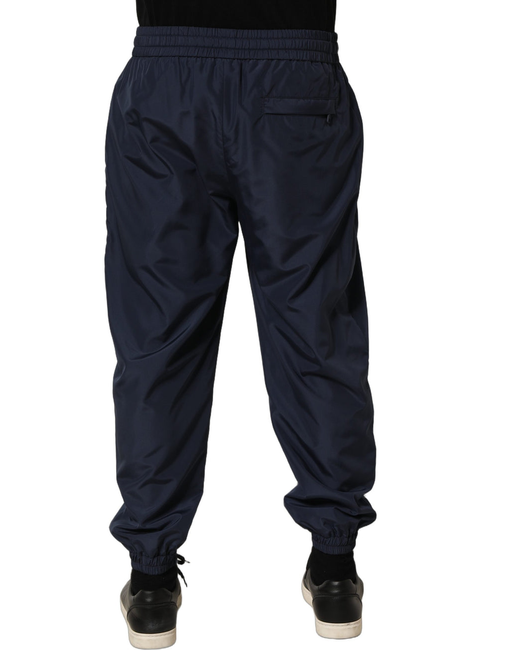Pantalon de jogging Dolce & Gabbana en polyester bleu foncé, style décontracté et confortable avec cordon à la taille.