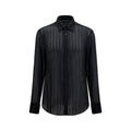 Chemise en soie noire Gucci pour femme, détails élégants et coupe raffinée, idéale pour une tenue sophistiquée