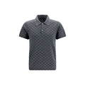 Chemise polo en laine grise Gucci Oves Aries, vue de face, détails du col et du logo Gucci.