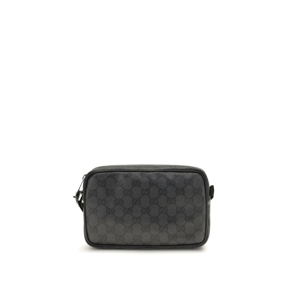 Sac à épaules en coton noir de Gucci, élégant et tendance, avec logo distinctif et finition soignée.