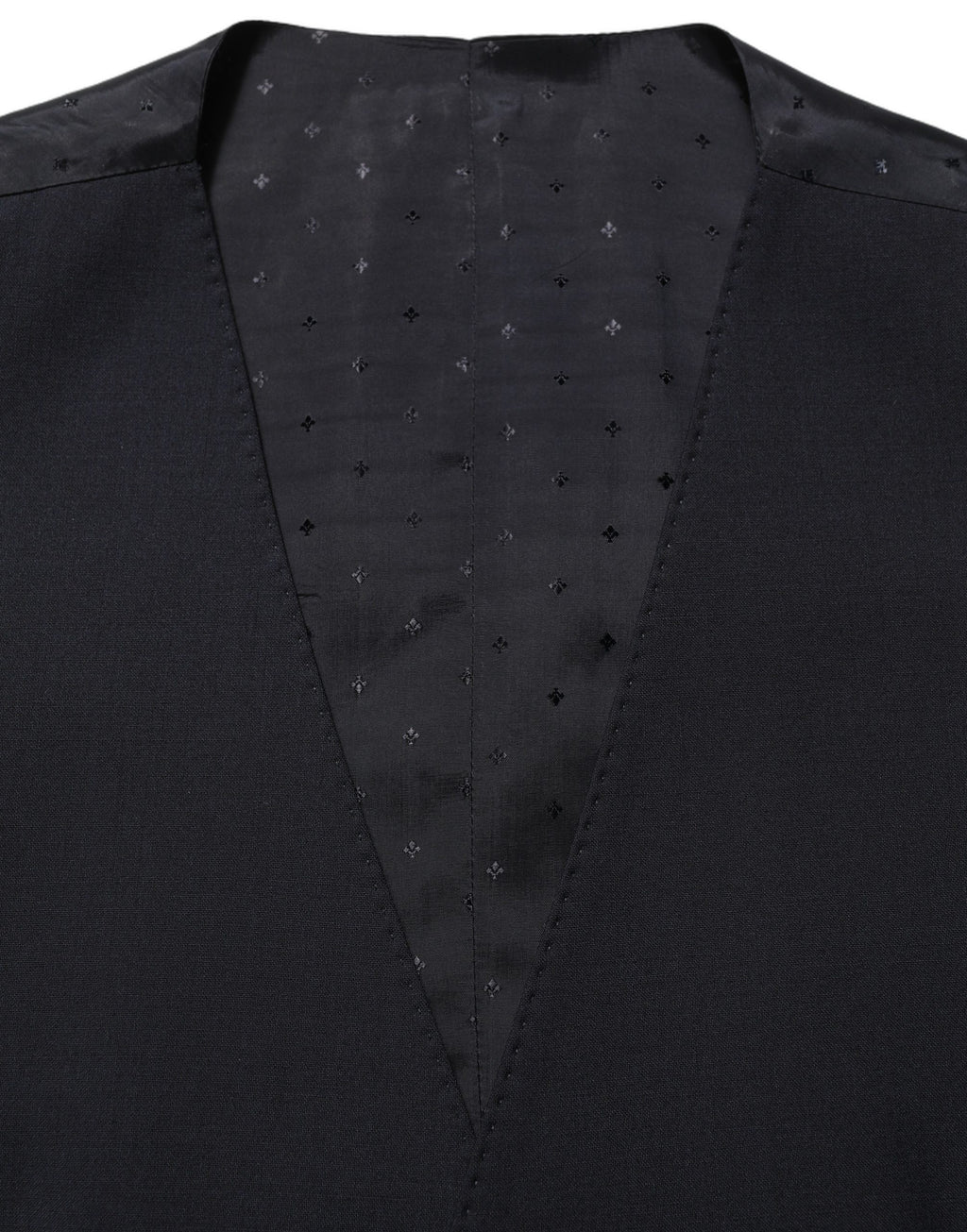 Costume trois pièces homme Dolce & Gabbana en laine noire, coupe slim, costume formel élégant avec veste, pantalon et gilet.