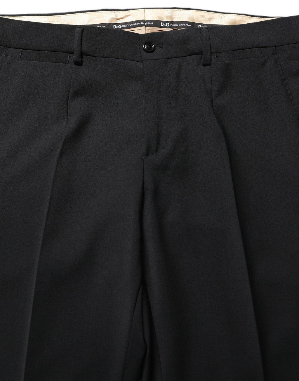 Costume homme Dolce & Gabbana en laine noire, costume deux pièces ajusté pour occasions formelles, élégant et chic.