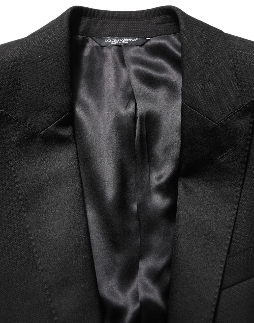 Costume trois pièces noir Dolce & Gabbana MARTINI, costume formel cintré, vêtements élégants pour homme.