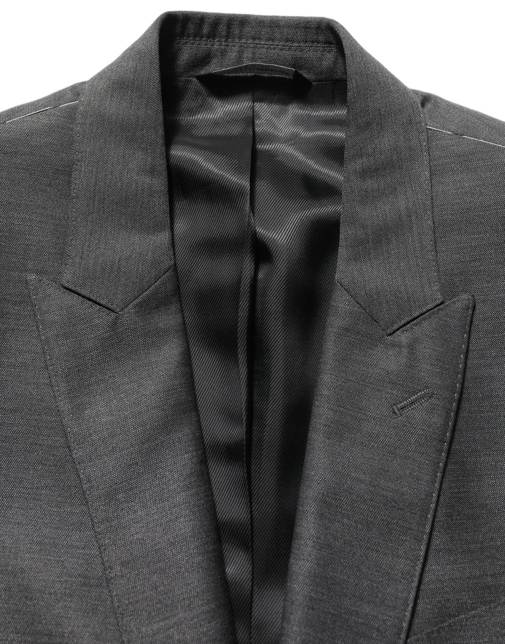 Costume formel gris Dolce & Gabbana Martini Slim Fit à trois pièces, vue détaillée du costume élégant et ajusté.