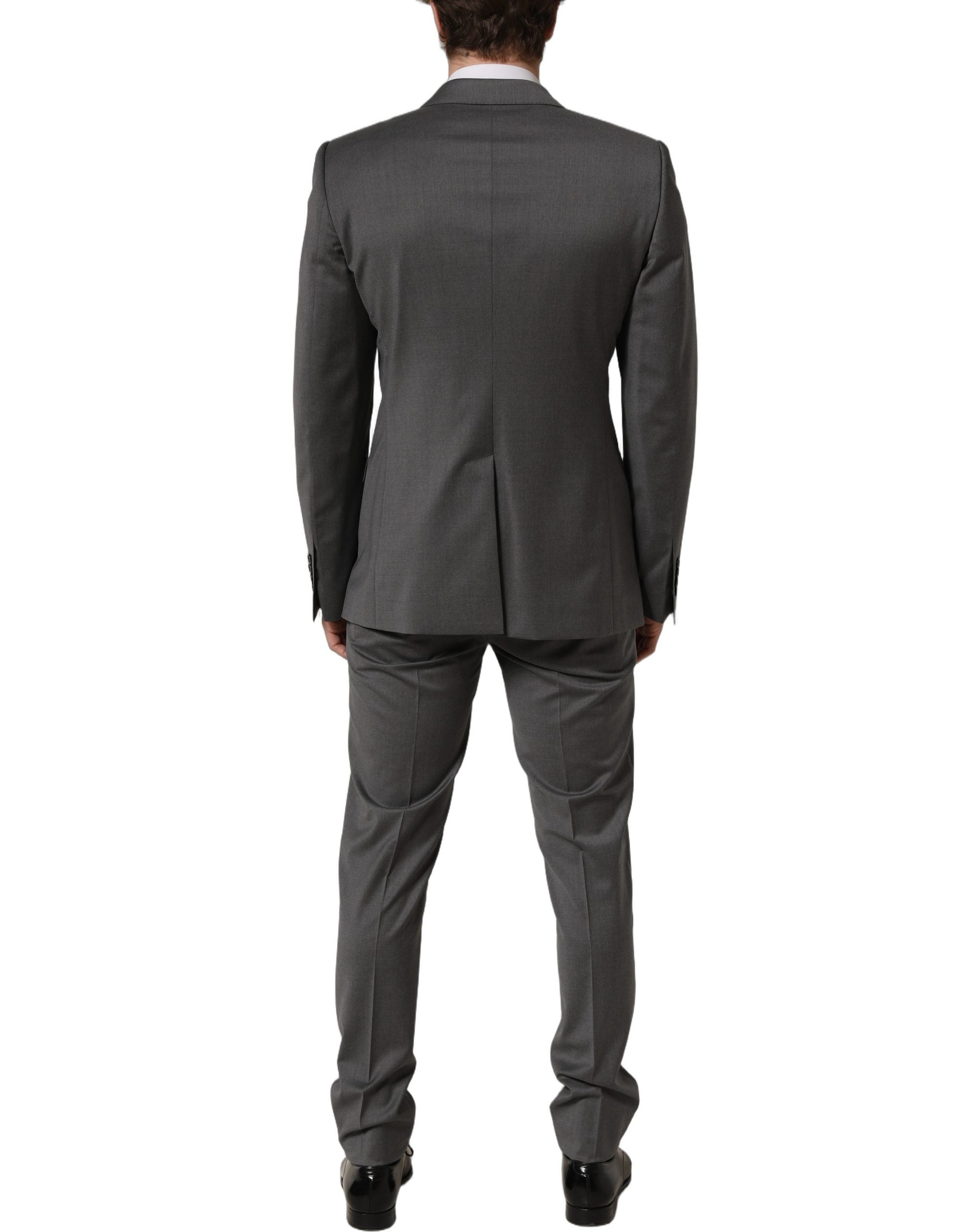 Costume homme gris Dolce & Gabbana MARTINI Slim Fit en deux pièces, costume formel élégant avec veste et pantalon.