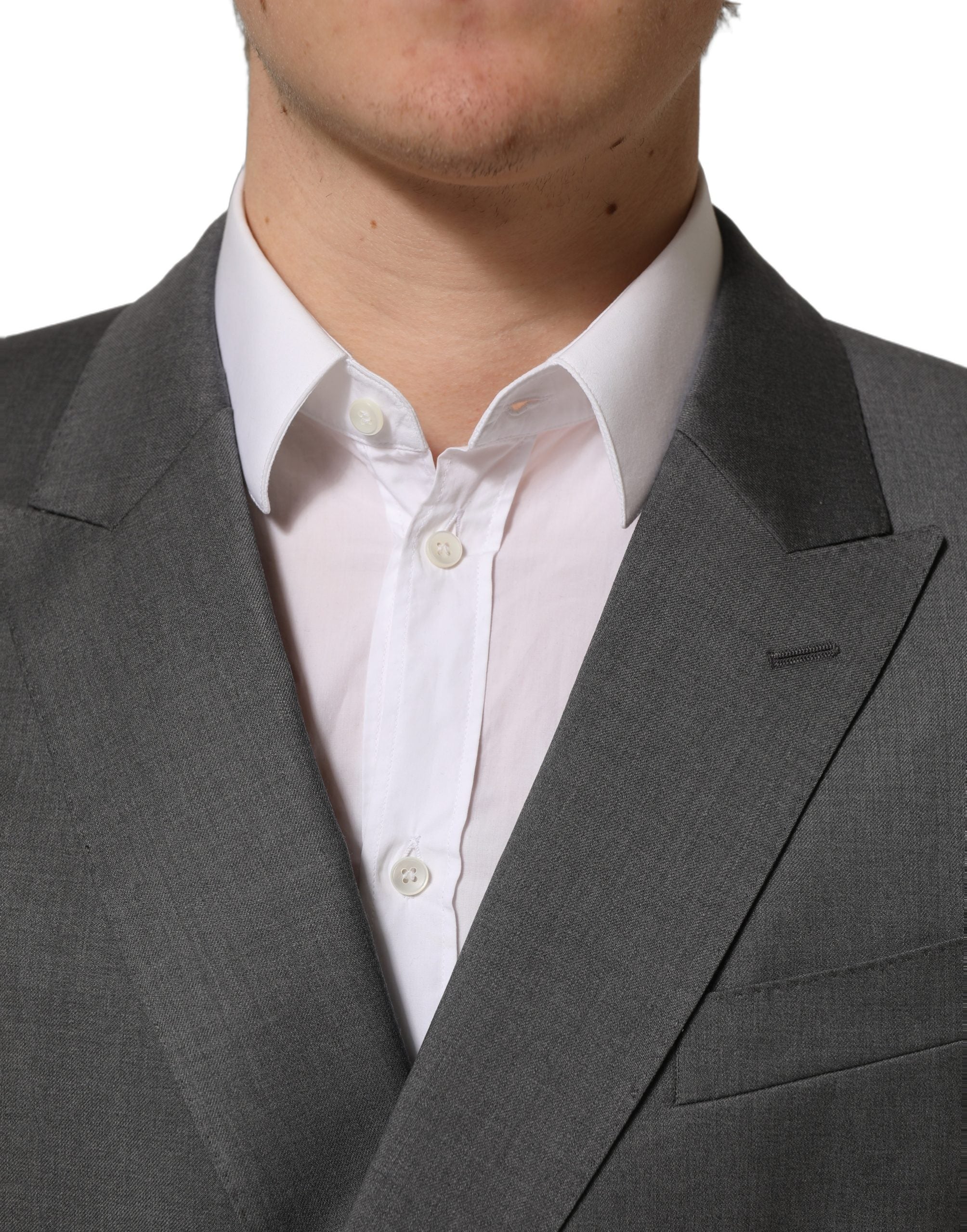 Costume homme Dolce & Gabbana gris, costume deux pièces slim fit Martini formel pour homme, costume élégant et moderne.