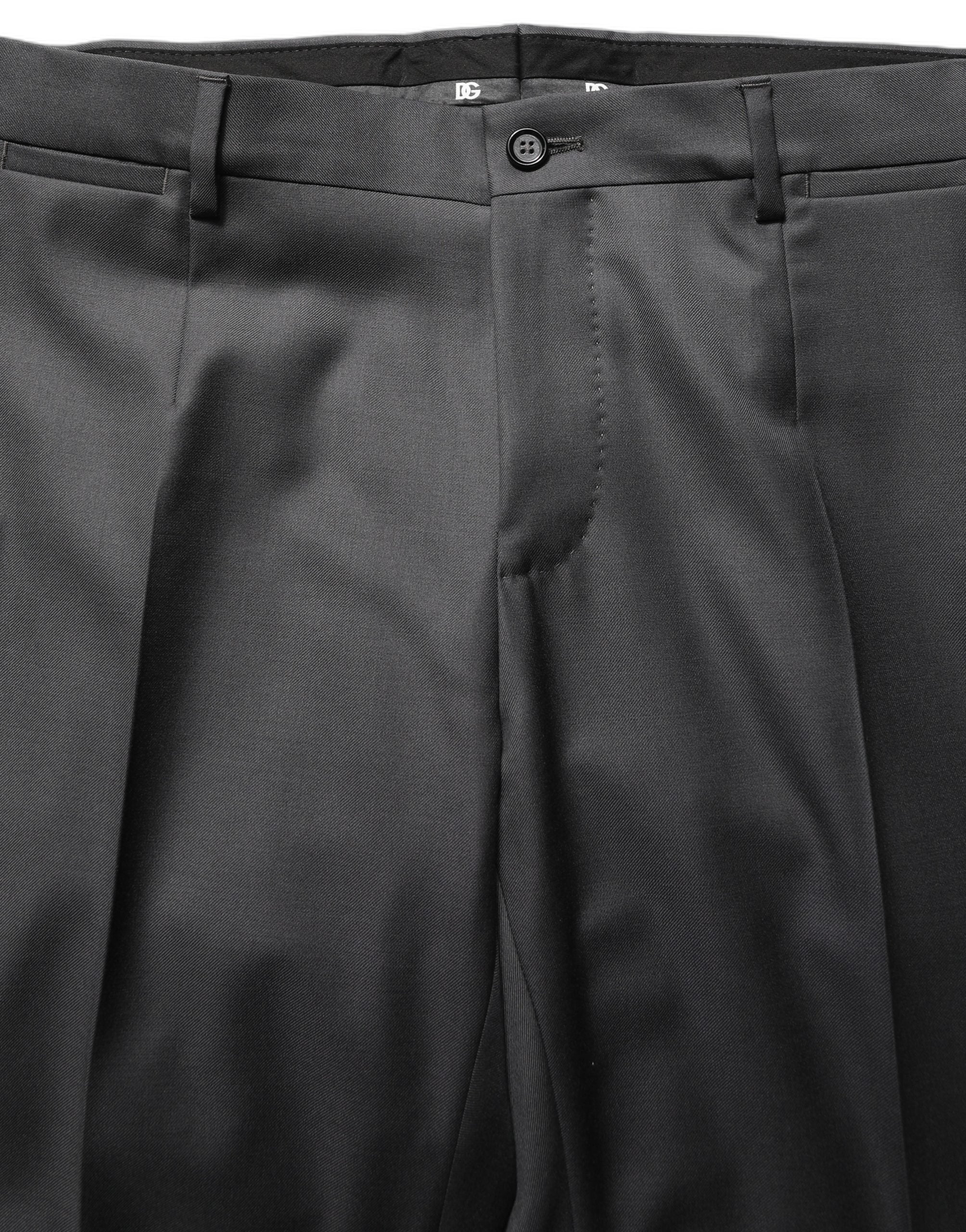 Costume homme Dolce & Gabbana gris MARTINI Slim Fit en deux pièces, costume formel élégant avec veste et pantalon.