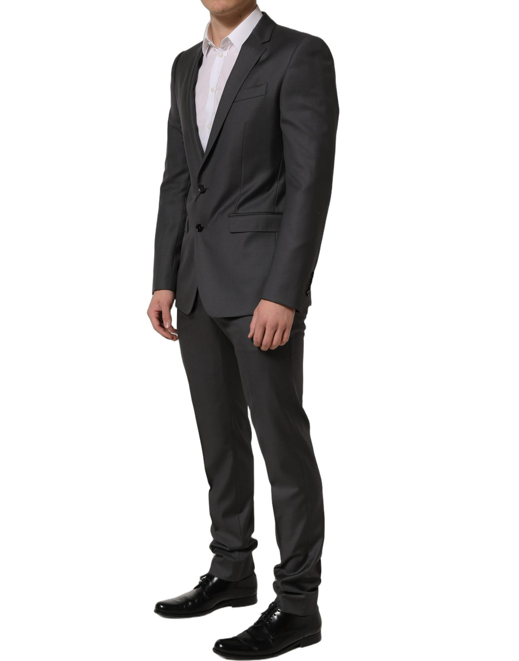 Costume homme Dolce & Gabbana gris Martini, costume formel slim fit 2 pièces, veste et pantalon élégants.