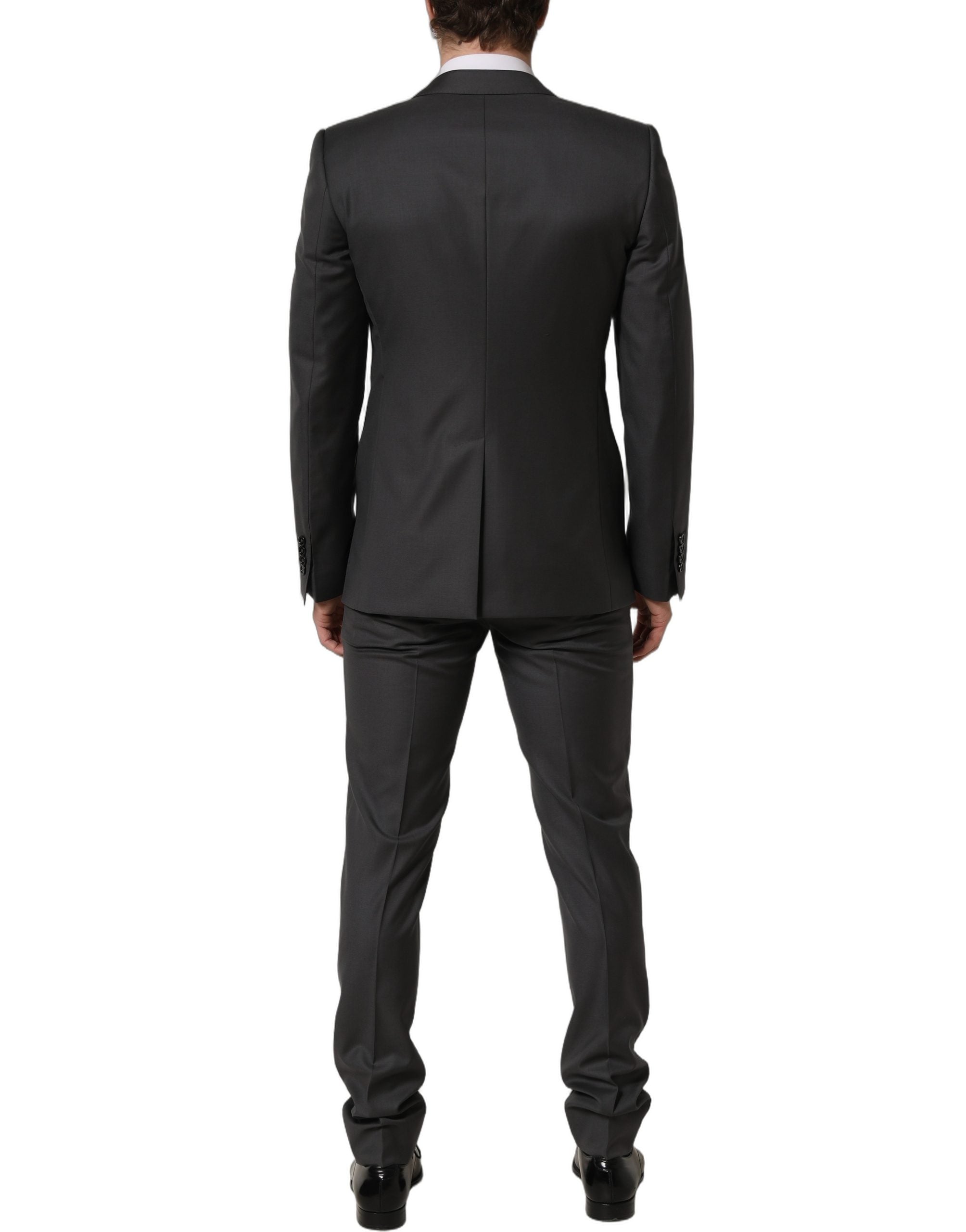 Costume homme gris Dolce & Gabbana Martini Slim Fit, costume formel 2 pièces, veste et pantalon élégants.