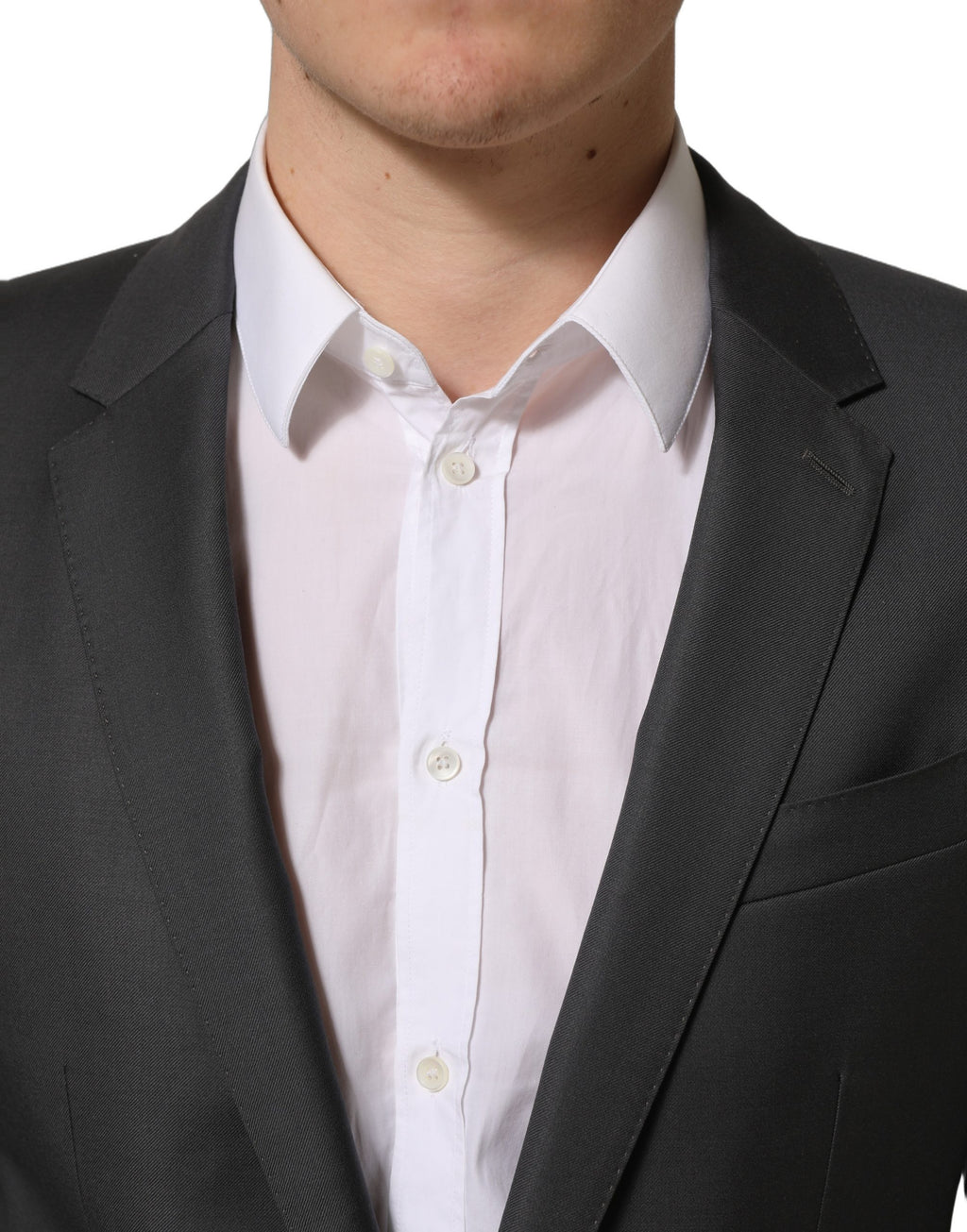 Costume homme Dolce & Gabbana MARTINI gris, costume deux pièces ajusté formel pour homme, veste et pantalon élégants.