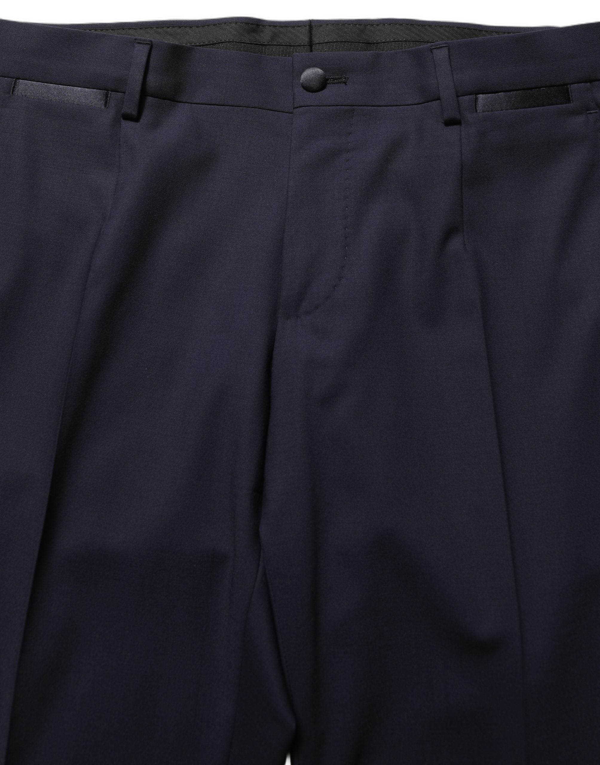 Costume deux pièces en laine noire Dolce & Gabbana pour homme, costume formel ajusté slim fit, élégant et sophistiqué.