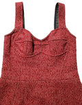 Robe courte Dolce & Gabbana à tweed multicolore avec ceinture, style babydoll, élégante et tendance.