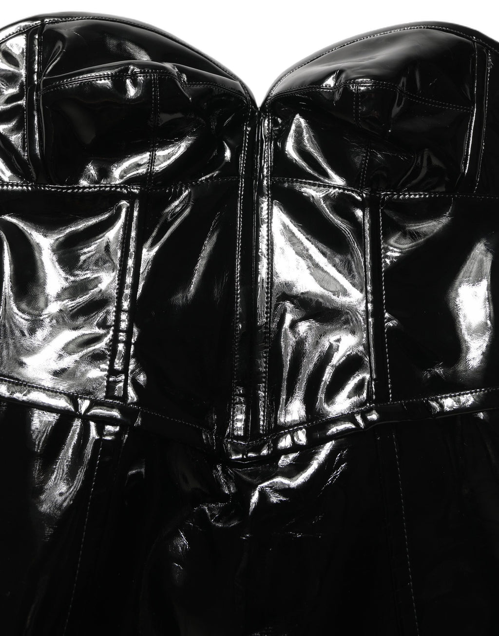Dolce & Gabbana schwarzes Minikleid im Korsett-Stil aus Lackleder