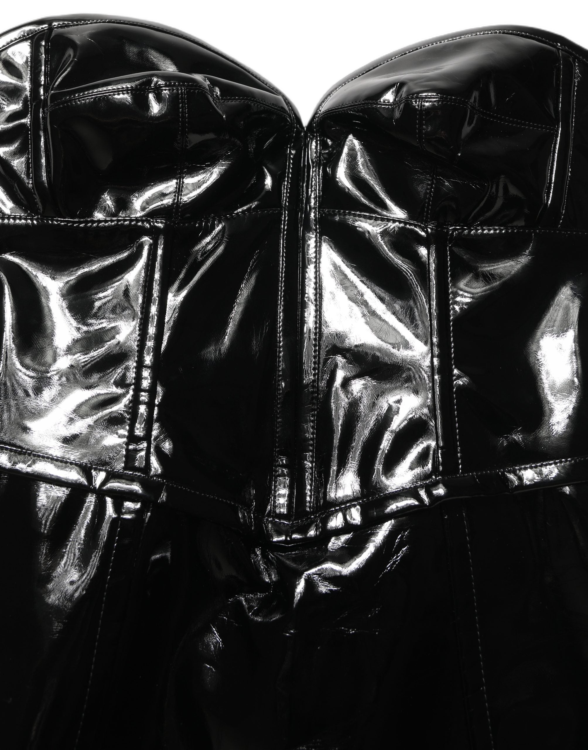 Dolce & Gabbana schwarzes Minikleid im Korsett-Stil aus Lackleder