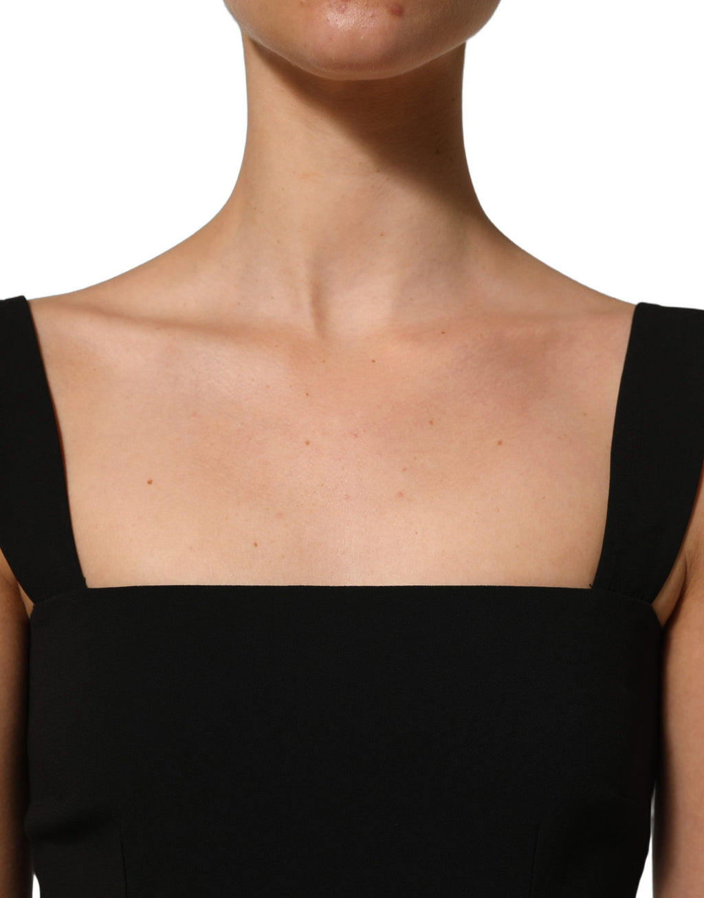 Robe midi noire en viscose stretch de Dolce & Gabbana, coupe ajustée et élégante, pour femmes.