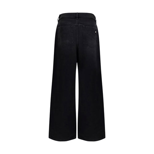 Jeans en denim noir Amiri en coton, coupe classique, avec détails de couture visibles, parfaits pour un style décontracté.