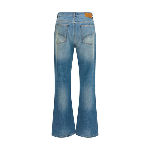 Jeans évasés en coton bleu de la marque Amiri, style décontracté avec coupe large et détails modernes.