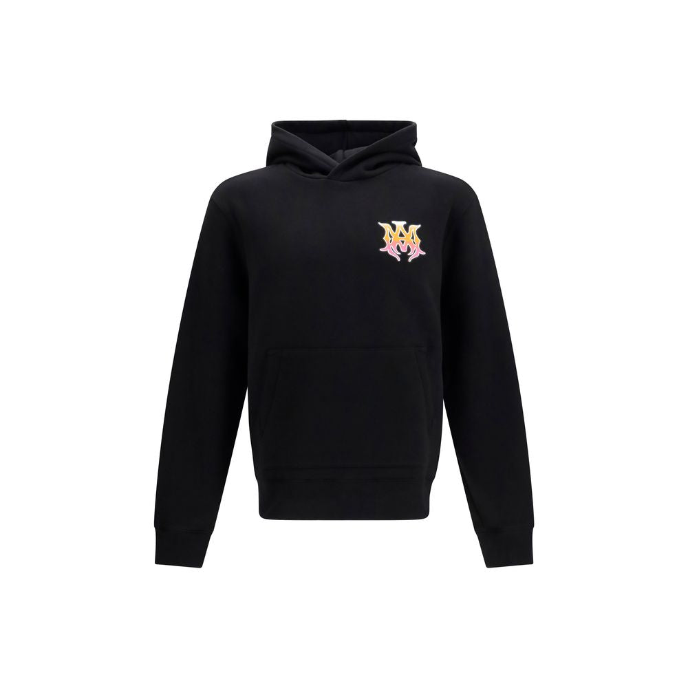 Sweatshirt en coton noir de la marque Amiri, veste décontractée avec logo discret, vue de face.