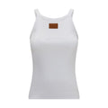 T-shirt blanc en coton sans manches de la marque Fendi, facile à porter avec un design épuré et élégant.