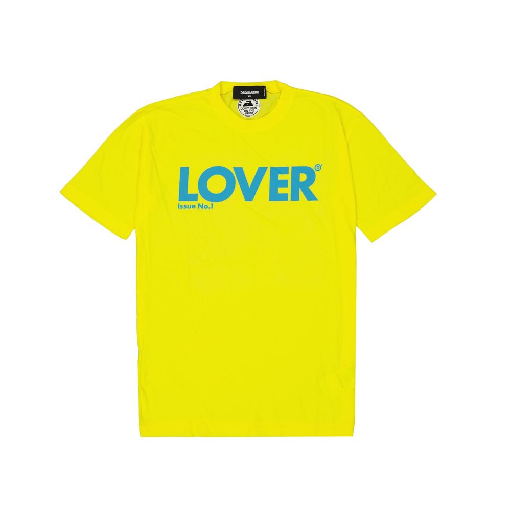 T-shirt en coton bicolore Dsquared² avec logo, coupe décontractée, affichant un design moderne et élégant.