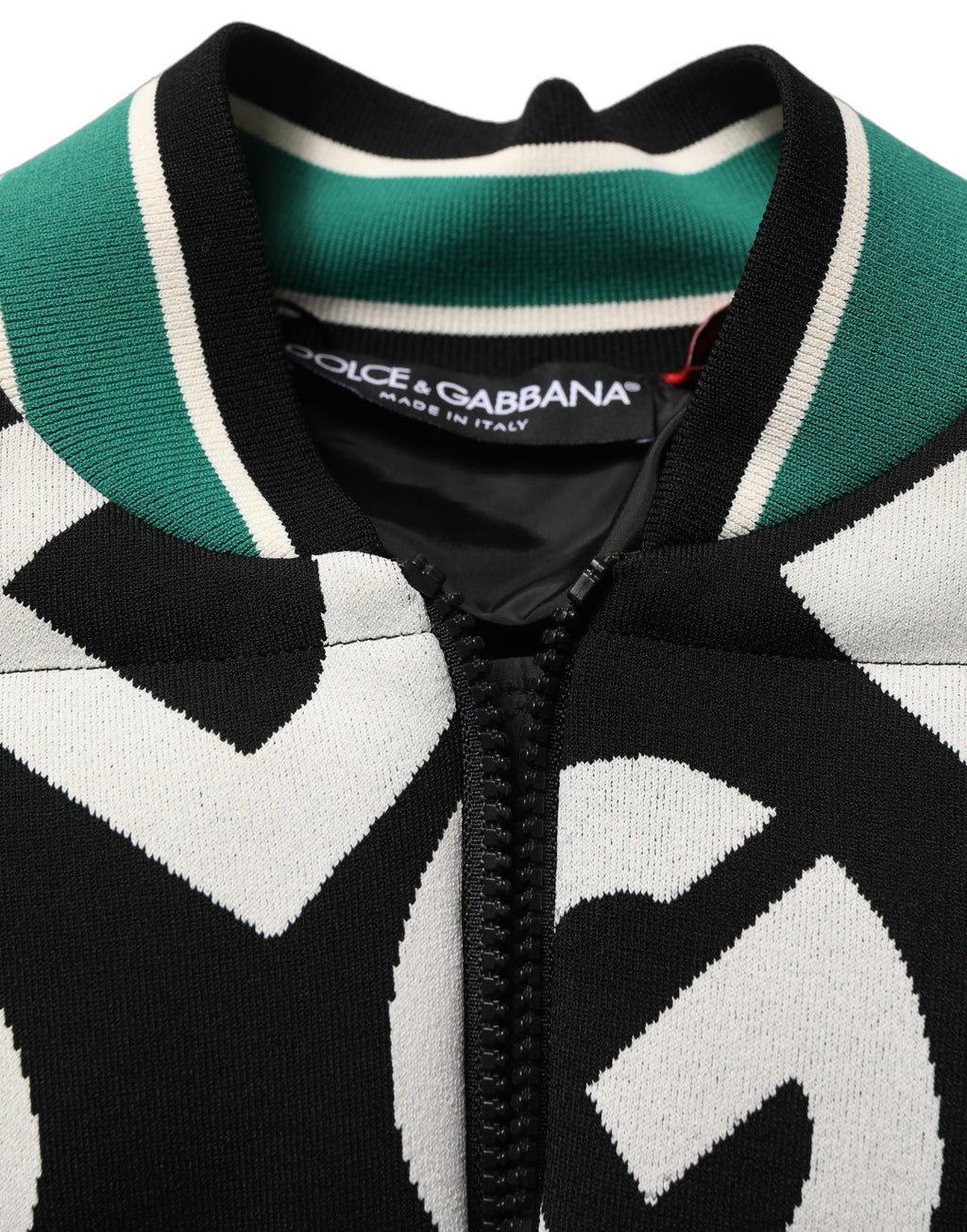 Veste bomber Dolce & Gabbana à fermeture éclair, logo multicolore, motif coloré, style décontracté et tendance.