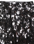 Jupe crayon Dolce & Gabbana marron ornée de sequins brillants et de détails embellis pour une allure élégante.