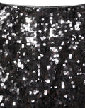 Jupe pencil Dolce & Gabbana marron ornée de sequins brillants et de strass, ajustée et élégante.