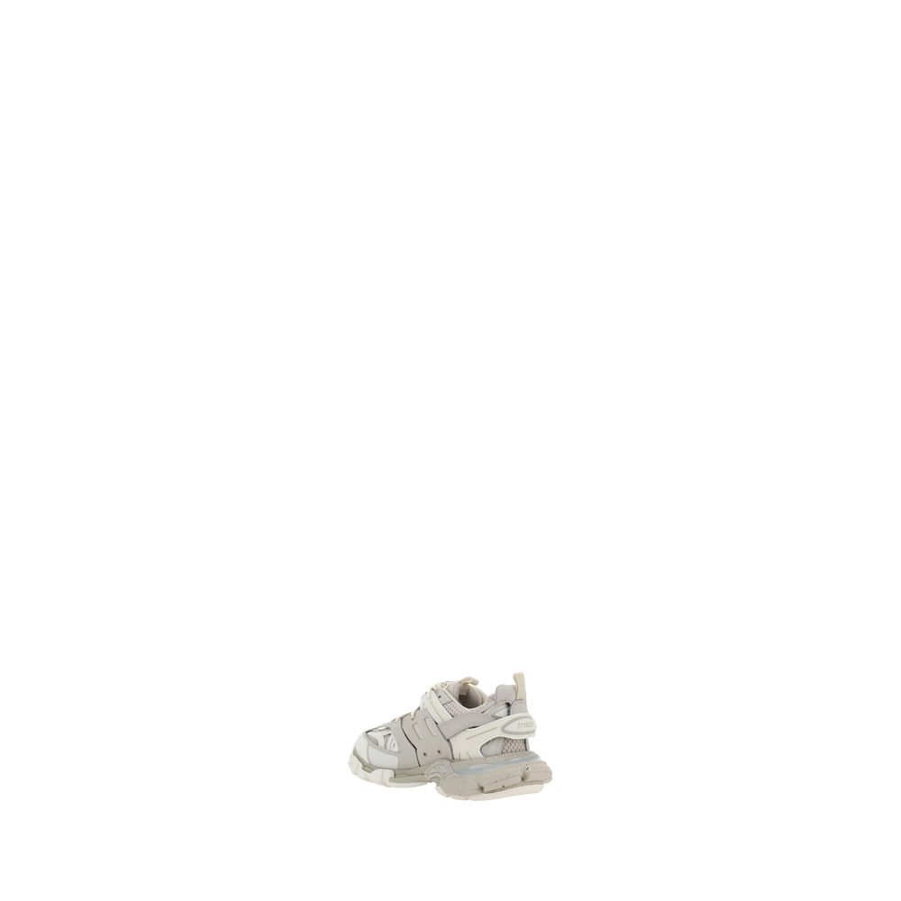 Chaussures de sport Balenciaga blanches en polyéthylène, sneakers athlétiques modernes et tendance, vues de face.