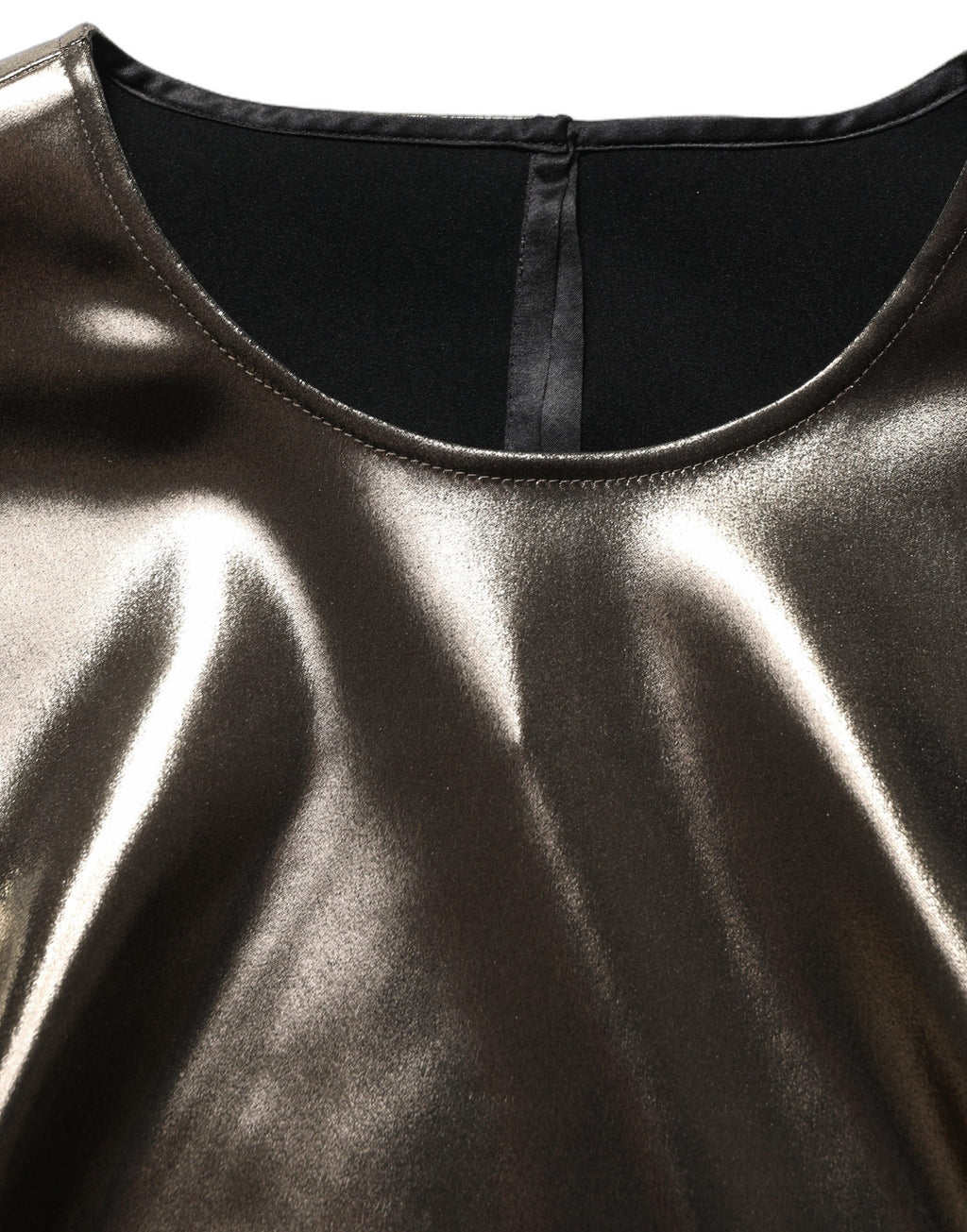 Débardeur sans manches en bronze métallique avec col rond de Dolce & Gabbana, vue de face.