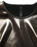 Débardeur sans manches en bronze métallique avec col rond de Dolce & Gabbana, vue de face.