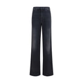 Jeans droits en coton noir Gucci avec coupe droite, visibles avec détails classiques et couture soignée.