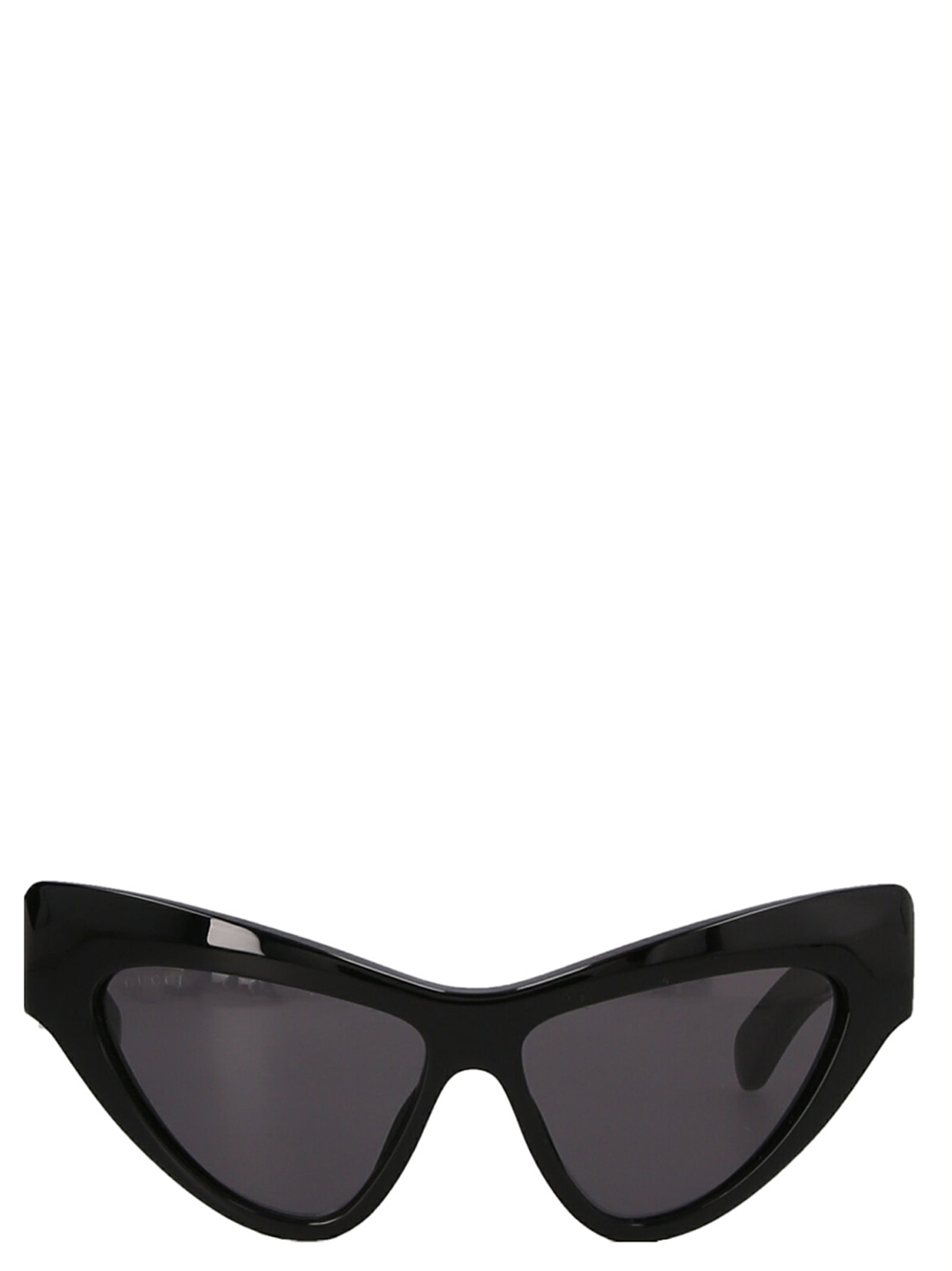 Lunettes de soleil Gucci en acétate noir avec monture élégante et design moderne, vues de face.