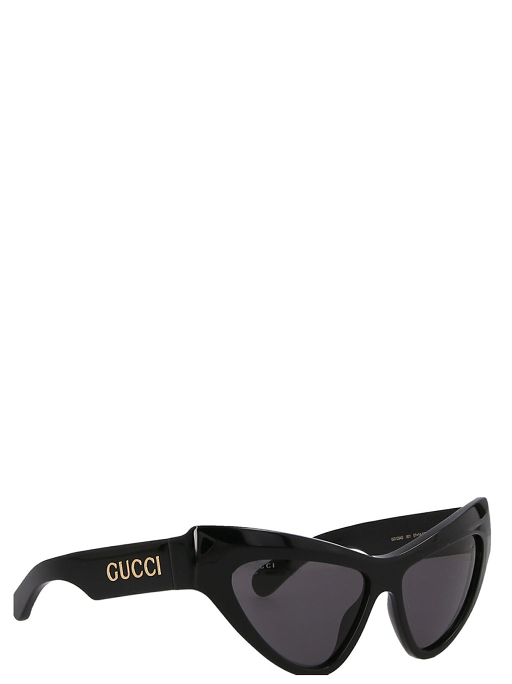 Lunettes de soleil Gucci noires en acétate avec monture élégante et design moderne, vues de face.